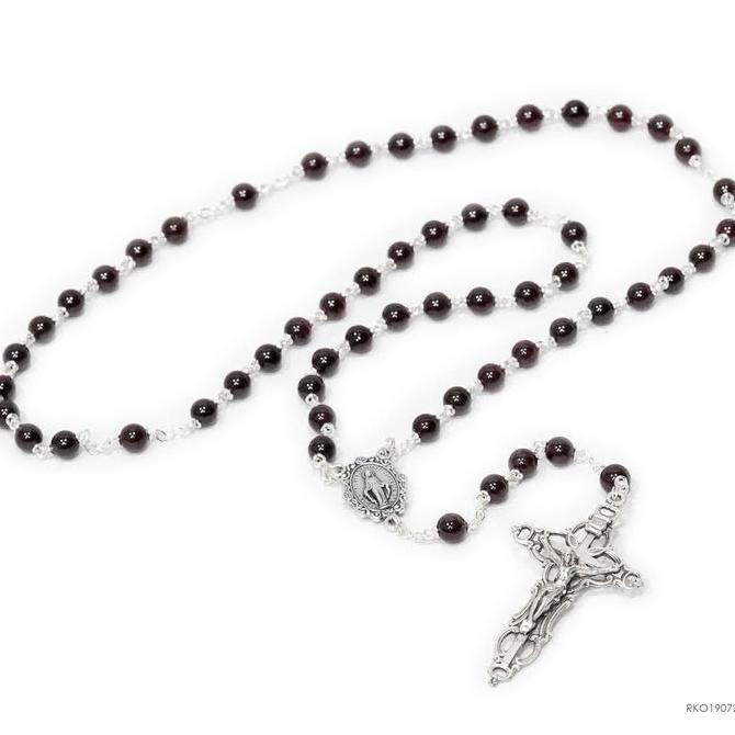 Rosario Batu Garnet 6mm Toko Katolik