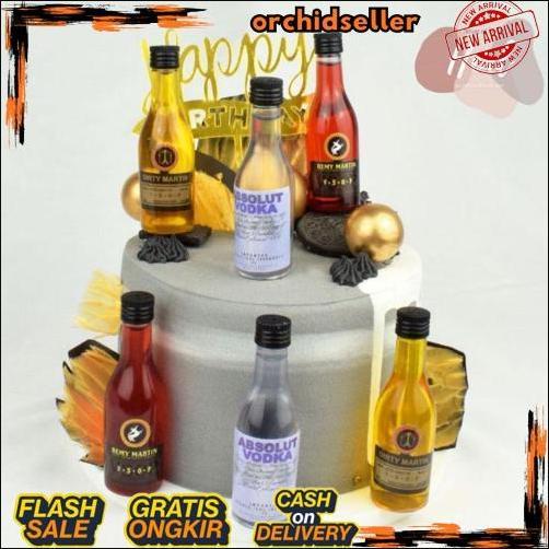 New Produk Topper Miniatur Botol Bir Whiskey Heineken Vodka Roko Untuk Hiasan Kue Dekorasi Meja Beer