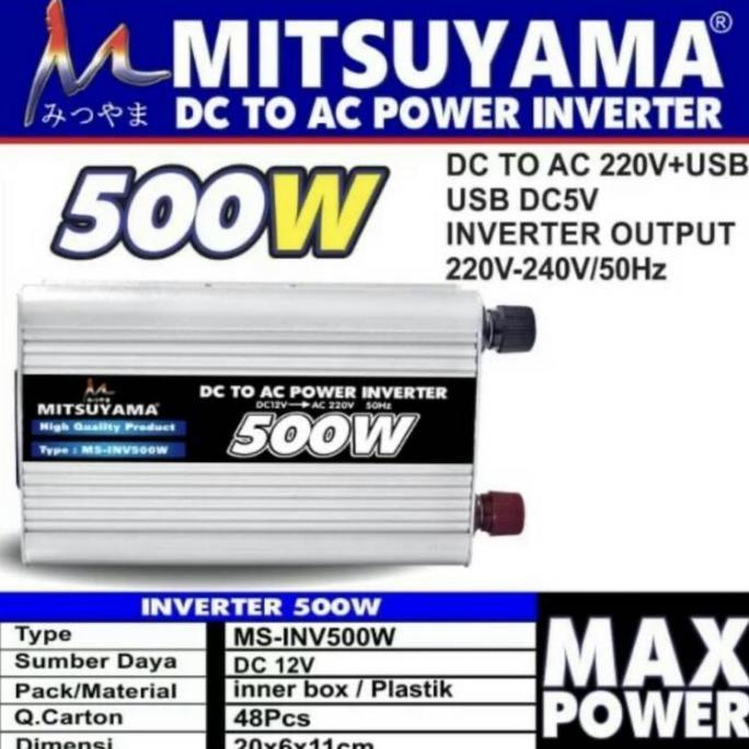 Power Inventer DC to AC Mitsuyama 500 Watt