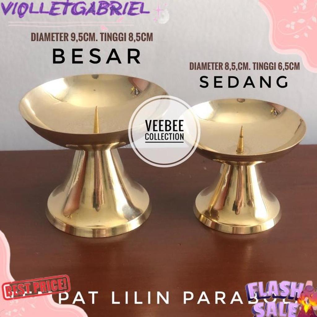 Premium Tempat Lilin Kuningan Parabola/ Tempat Lilin Kuningan/ Tempat Lilin Altar