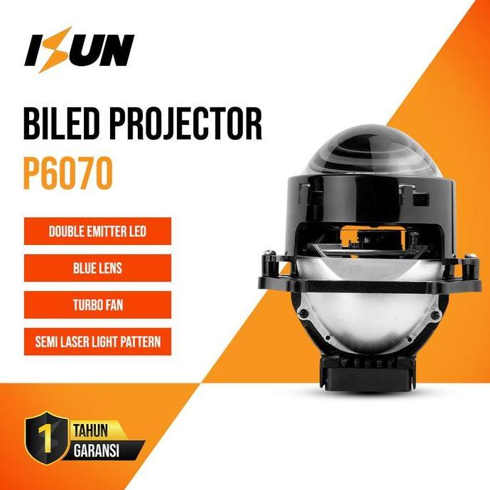 iSUN Lampu Projector BiLED ISUN P6070 Double Reflektor FLAT DC12V/70W