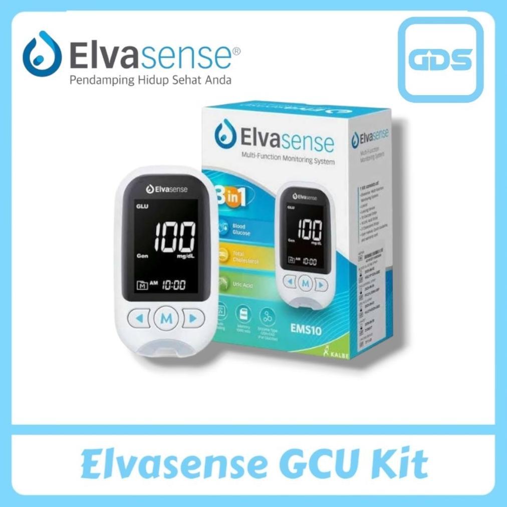 Alat  Elvasense  GCU Alat Cek Gula Darah  3in1 Elvasense