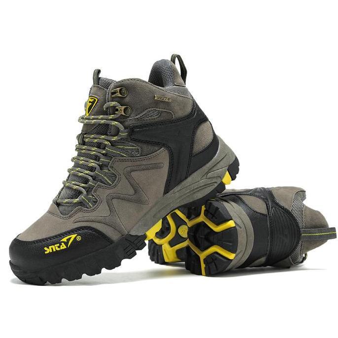 Sepatu Gunung SNTA 496 Grey Yellow Boot Hiking / Trekking / Outdoor