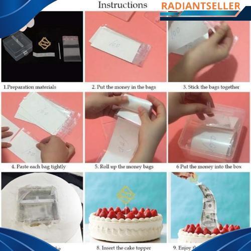 Premium Money Atm Cake Box Plastik Diy Kotak Tarik Uang Kue Ulang Tahun Hiasan