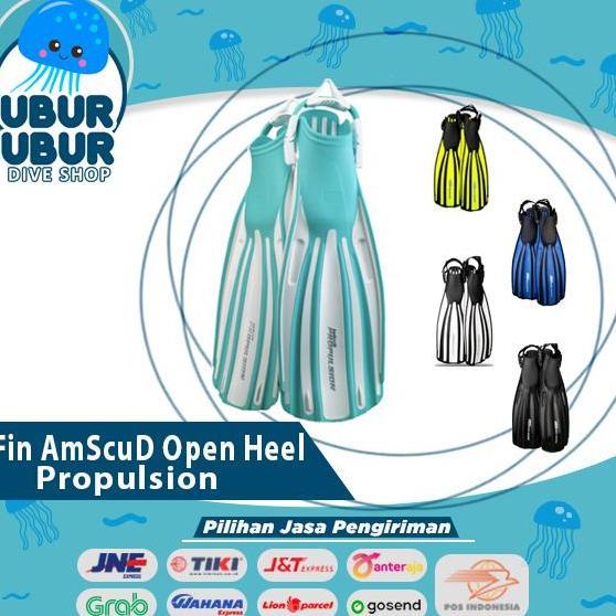 Miliki Fin Amscud Open Heel Propulsion - Fin Diving/Snorkling