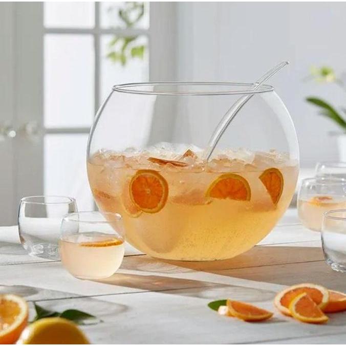 TERBARU - Set mangkuk saji dengan gelas punch bowl mangkok es cocktail sop buah