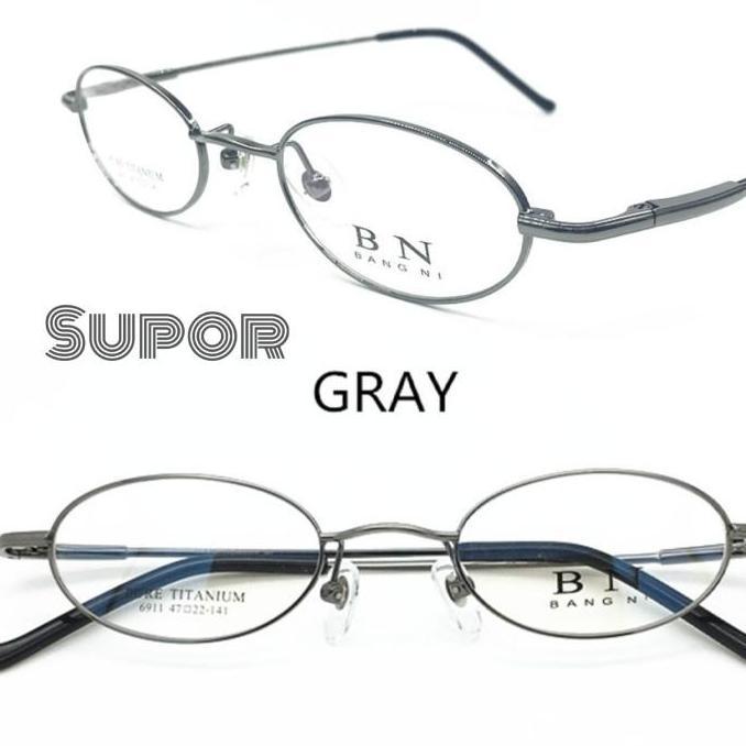 FF53 Oval Full Frame Kacamata Titanium Pria wanita buat MINUS TINGGI