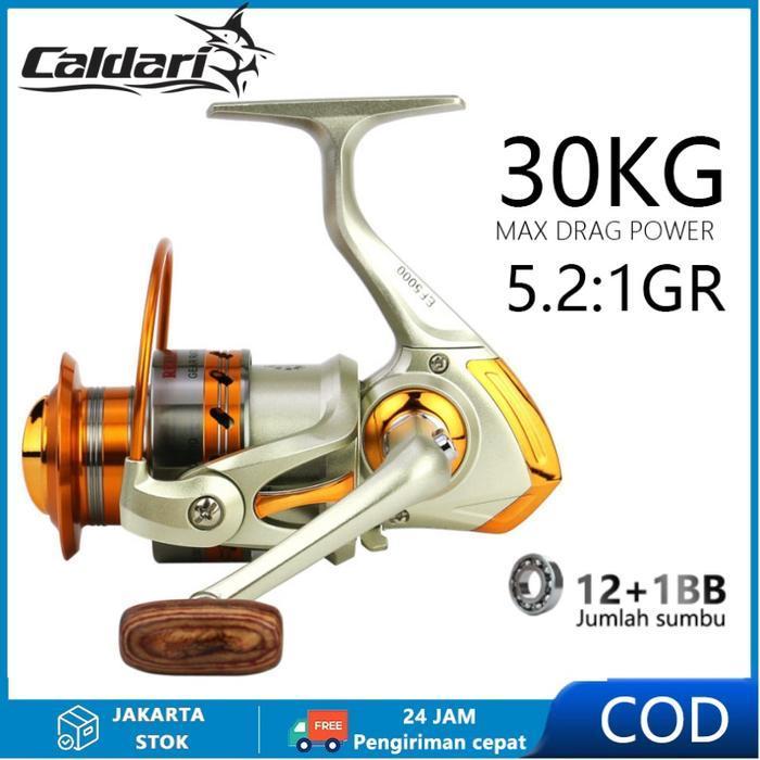 Caldari Spinning Reel Dc1000-7000 Metal Bait Reel 5.2:1 Speed Ratio Eva Handle Spinning Reel Fishing