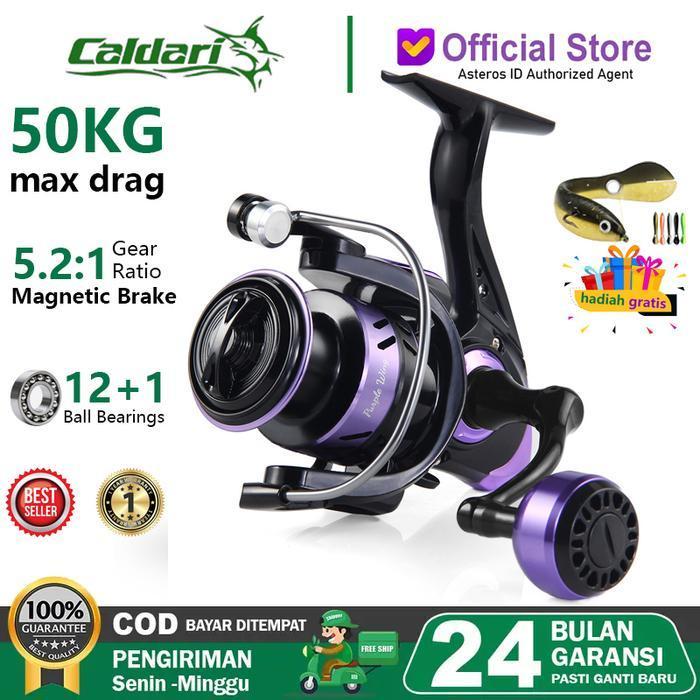 Caldari Reel Pancing Metal Pw1000-7000 10 Kg Reel Pancing Tarikan Full Besi Murah Ungu Kuat Reel Ryo