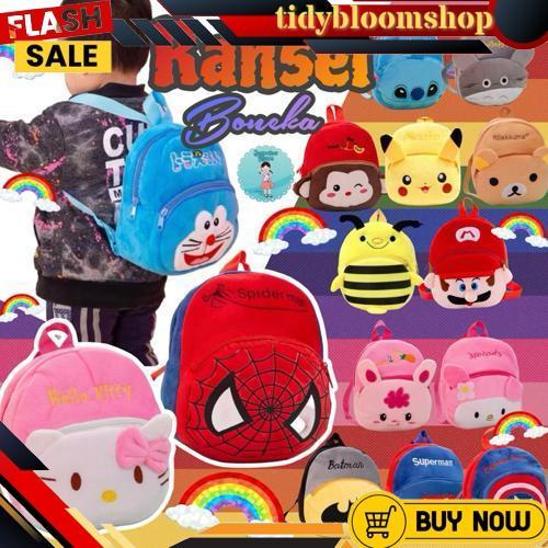 Murah Ransel Anak Karakter Bahan Lembut 2 Resleting/Ransel Tk/Ransel Playgroup/Ransel Balita/Tas Spi