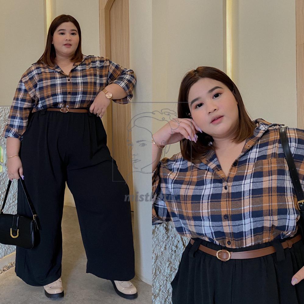 Bagaskara Mabel Shirt/ Kemeja Kotak Big Size/ Kemeja Kotak Plus Size/ Kemeja Ld 130/ Kemeja Ld 140/ 