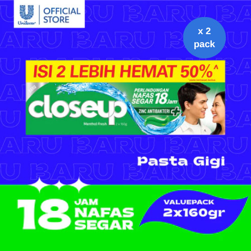 Closeup Pasta Gigi Menthol Fresh Valuepack 2x160gr x 2 pack