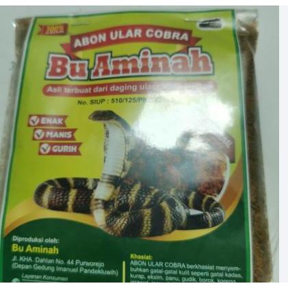 Bu Aminah Abon Ular Cobra Asli Indonesia Kualitas Terjamin Rasa ENAK GURIH Tidak AMIS Cocok untuk Pe