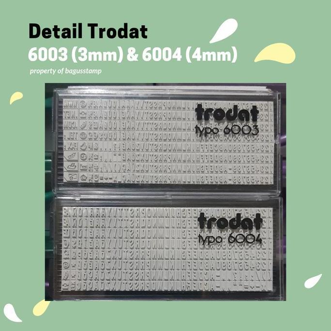 TRODAT EXTRA RUBBER 4MM TYPO 6004 SPARE PART 4911 4912 4913 KARET STEMPEL EXTRA ANGKA HURUF SIMBOL S