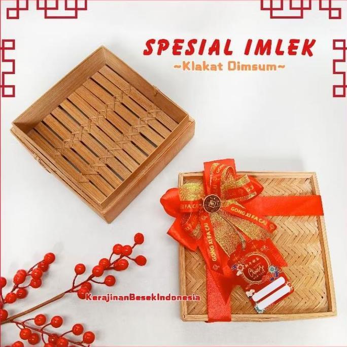 Produk Unggulan] KLAKAT KOTAK DIMSUM SPESIAL PITA IMLEK HAMPERS DIMSUM SIOMAY CNY 2025 bakpao box ko