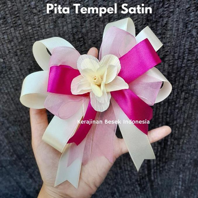 %%%%] HIASAN PITA SATIN BUNGA TEMPEL SIAP PAKAI FREE LEM PITA KADO PITA HAMPERS PITA SESERAHAN PITA 