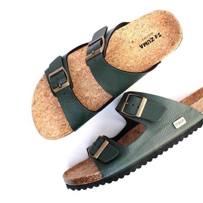 Zuma Men Luca 3 Green, Sandal Slop Pria Karet Slip On Polos, Green
