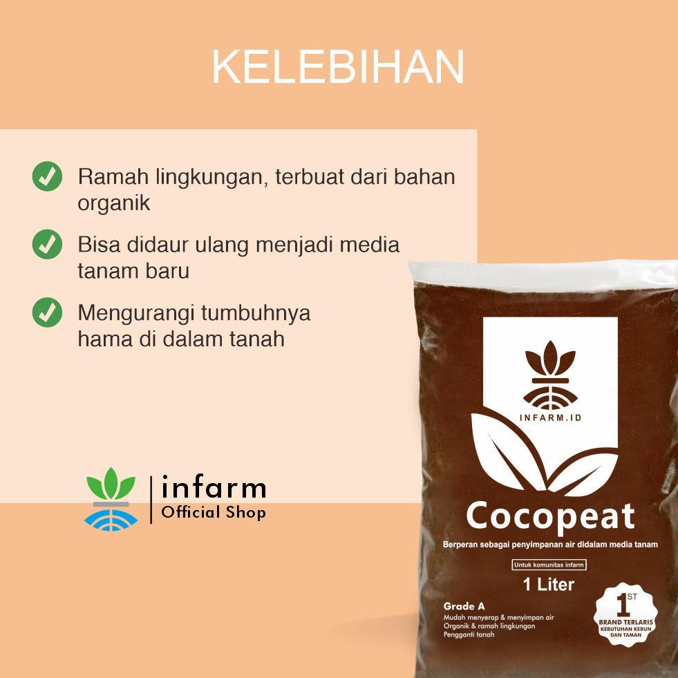 Bisa Cod Ya Kak Infarm - Cocopeat Media Tanam Sabut Kelapa Halus 1 Liter, Media Cocopeat Serabut Kel