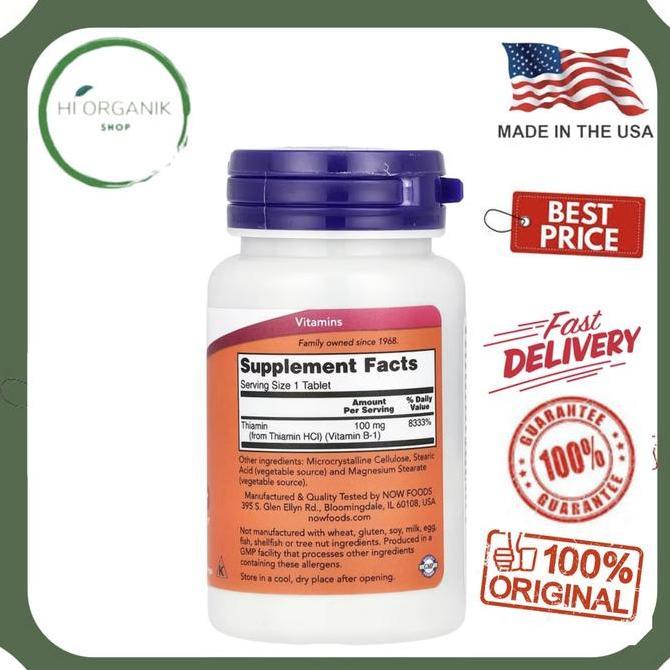 Now Foods B-1 B1 B 1 100 Mg 100 Tablets Original