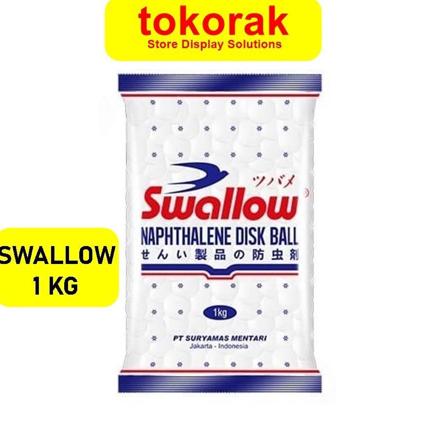 KAMPER NAPHTHALENE SWALLOW 1 KG DISK BALL PUTIH 1000 GRAM KAPUR BARUS
