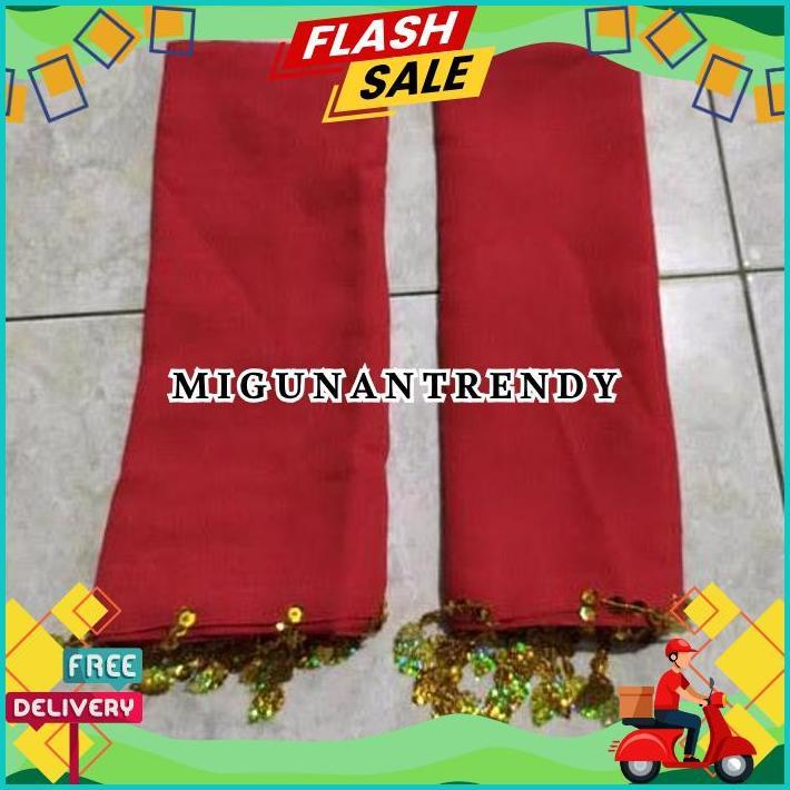 sampur selendang tari remo kerincing warna merah COD