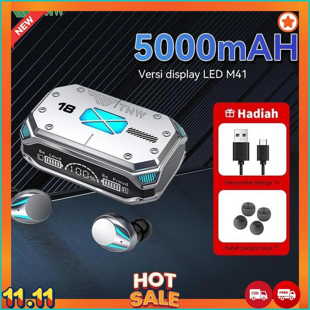 TNW M41 HEADSET BLUETOOTH EARBUDS TWS GAMING HEADPHONES NOISE CANCELLING EARPHONES WITH 5000MAH POWE