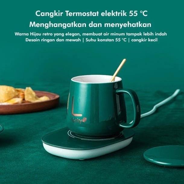 Gelas set keramik Mug Cangkir Gelas Listrik Pamanas Penghangat Minuman Kopi Susu Cup Coffee Warmer E