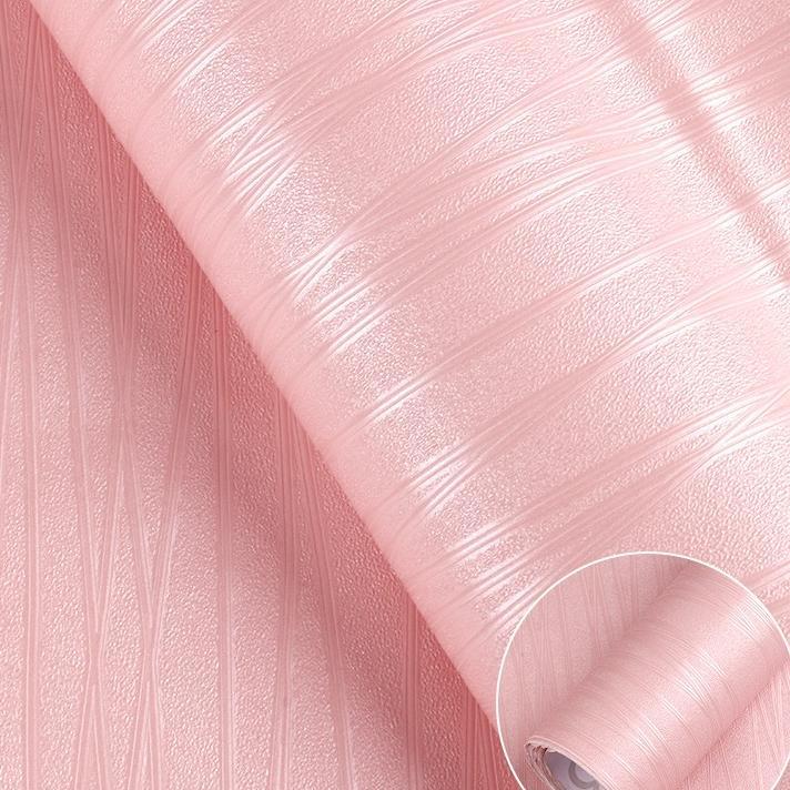 As25 Wallpaper Dinding Polos Pink Tekstur Wave 8M S/D 9M X 45Cm - Terbaru