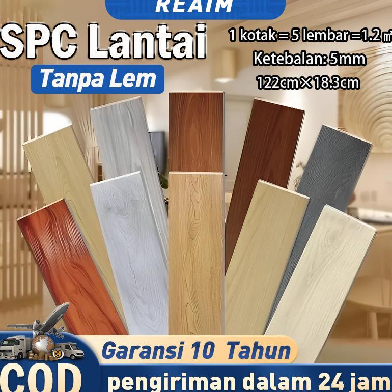 Reaim SPC lantai Kayu Wood Flooring Vinyl Klik Tanpa Lem Lantai kayu parquet Dengan Lem Sticker Taha