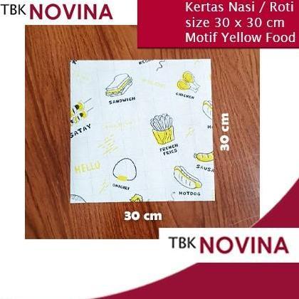 New- [100 Pcs] Kertas Nasi MOTIF KORAN - ROTI BURGER KORAN