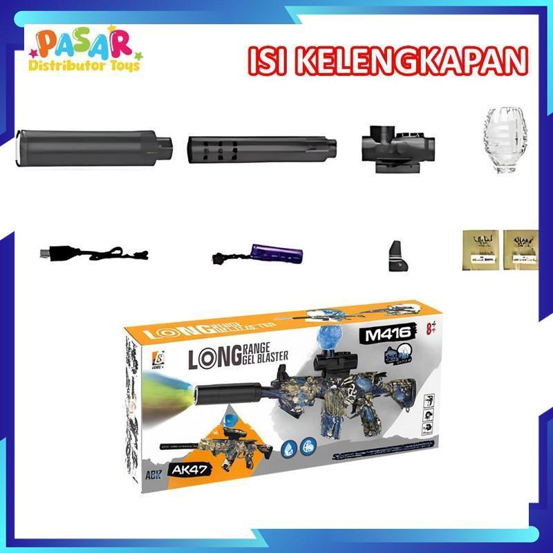 Termurah Mainan Anak D-6650/WH82-4 M416 GEL BLASTER Mainan Tembakan Bal Elektrik M416 Lampu Aksesori