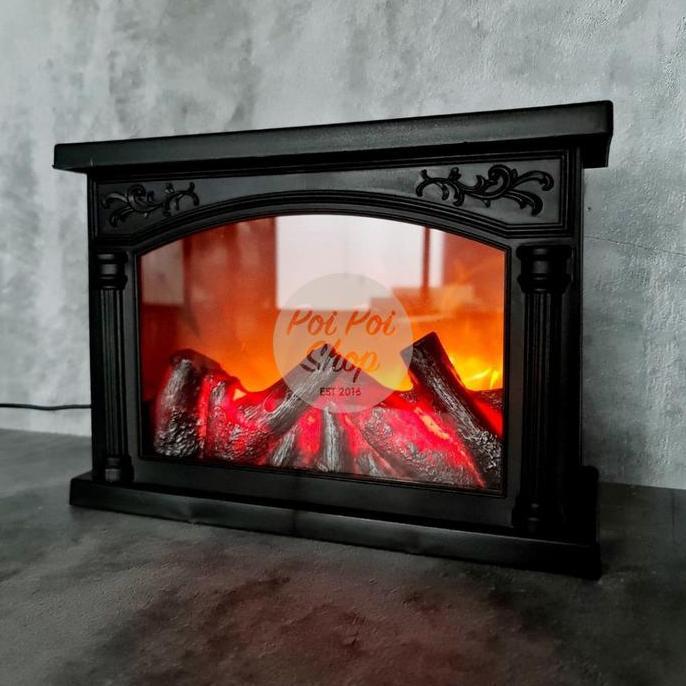*****] Lampu Dekor LED Fireplace Classic Api Unggun Tungku Api Erope Dekorasi Rumah Dinding Design I