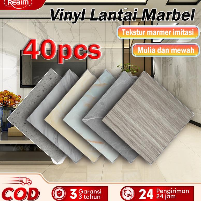 Reaim Vinyl Lantai Marbel UK 60 x 60 cm/30 x 30 cm/Vinyl Sticker Lantai Marmer Granit Wallpaper Lant