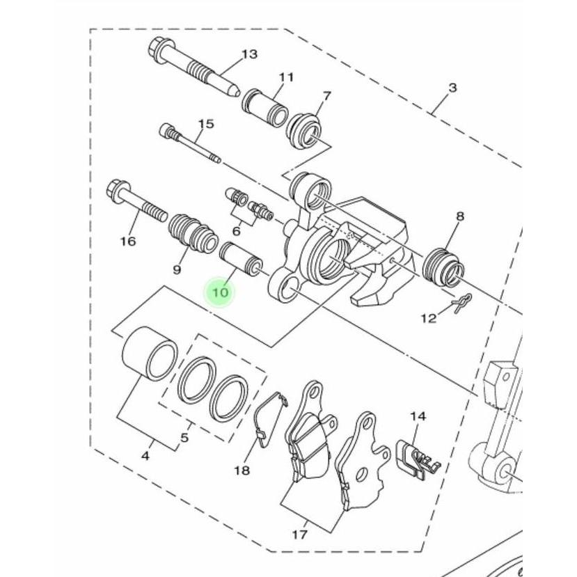BOSH SLEEVER KALIPER REM DEPAN BAWAH MIO LAMA SPORTY YGP 5TL-F5838-00