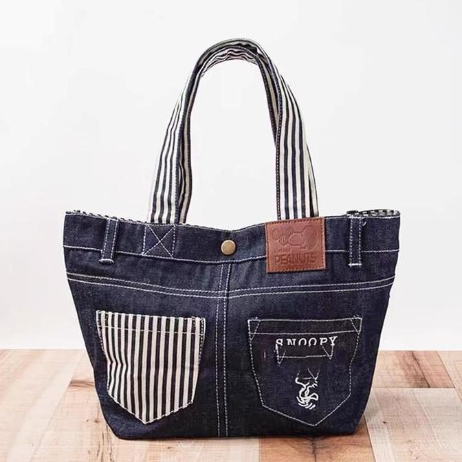 BEBAS ONGKIR - TAS JEANS SNOOPY IMPORT / TAS SNOOPY / HANDBAG SNOOPY / TAS LUCU IMPORT