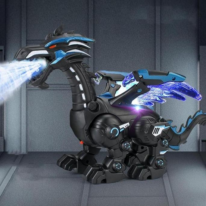 Mainan Spray Dragon Robot Dinosaurus Naga Asap Dinosaur Led Thunder