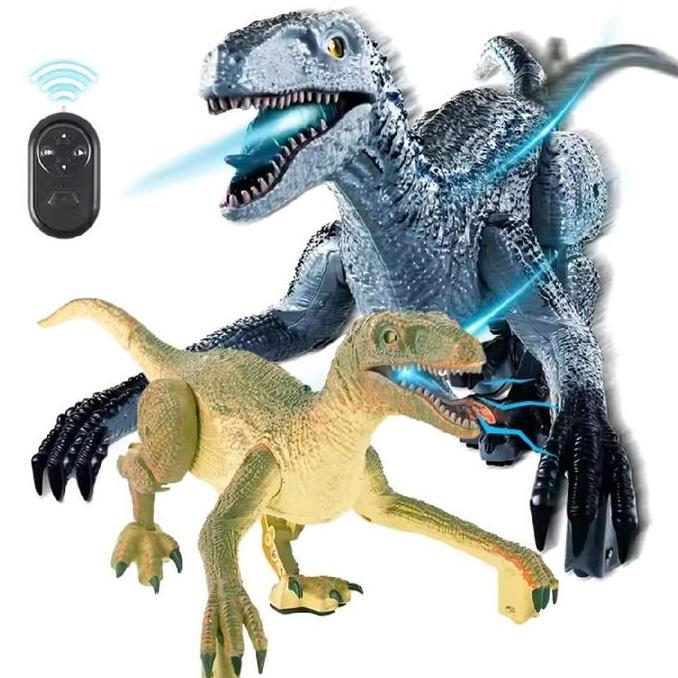Rc Dino / Dinosaurus Velociraptor Mainan Remote Control Robot Dinosaur