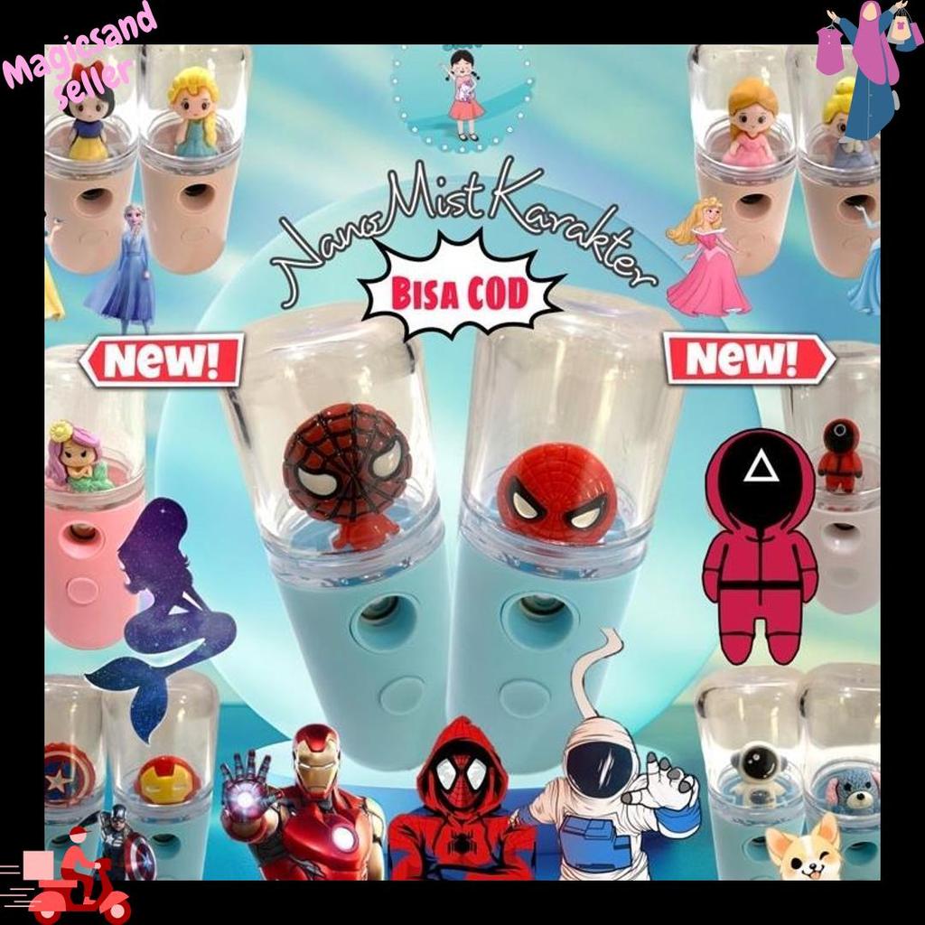 Unik Nano Spray Mini Karakter/Nano Mist Spray Portable/Nano Spray Pelembab Wajah Dan Disinfektan/Sem