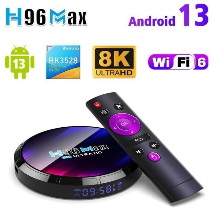 H96 Max Android 13 Ram 4Gb/64Gb Android Tv Box Rk3528 Bluetooth 5.0 Tv Box