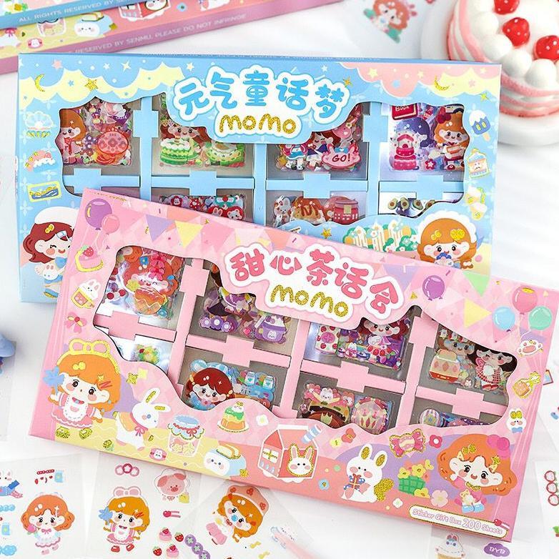 200 Lembar Sticker Box Pvc Jumbo Size Stiker Best Seller