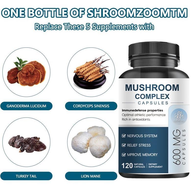Usa Vitamin Mushroom Complex - 120 Kapsul Lions Mane Cordyceps Mushrooms Original