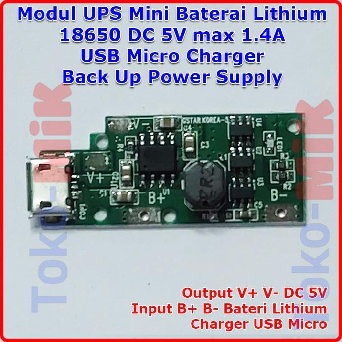Modul Mini UPS DC 5V Baterai Lithium 18650 Power Bank  Back up Listrik Otomatis