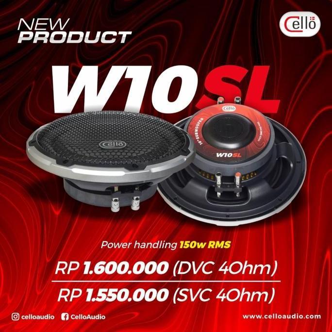 Grosir Subwoofer 10Inch W10Sl Cello  Model Slim Dan Include Grill