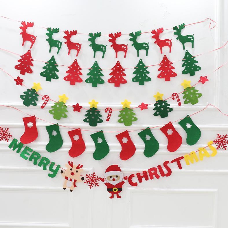 Garland Natal Flanel Honeycomb Gantung Banner Hiasan Christmas 2023 Viral