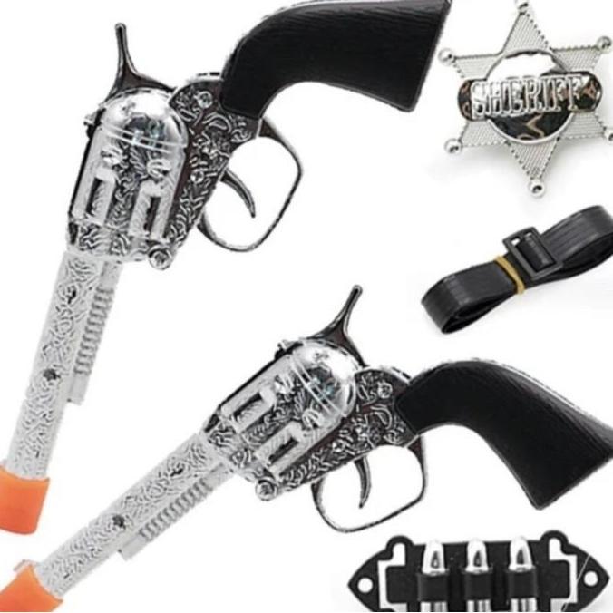 mainan pistol set koboi | cowboy gun set | weapon props costume