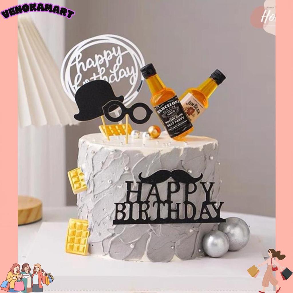 New Topper Miniatur Botol Bir Whiskey Heineken Vodka Roko Untuk Hiasan Kue Dekorasi Meja Beer Wiski 
