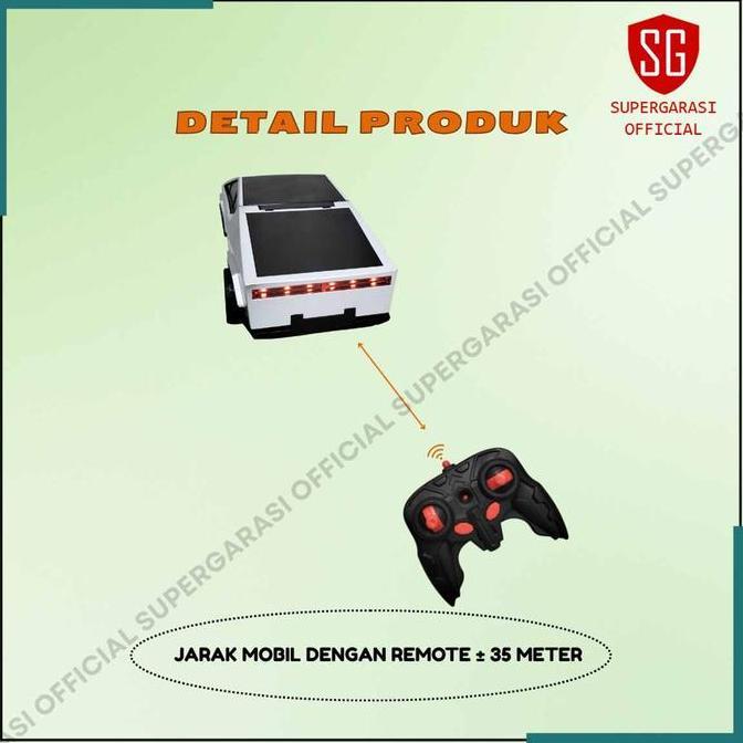 Mainan mobil remote control rc cybertruck transform robot charge