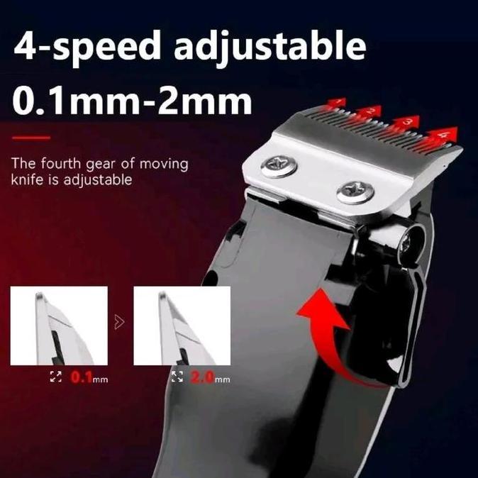 Paket Komplit Kemei Km Pg-809A - Alat Cukur Rambut  Kumis Brewok Barbershop Cas Profesional Indikato