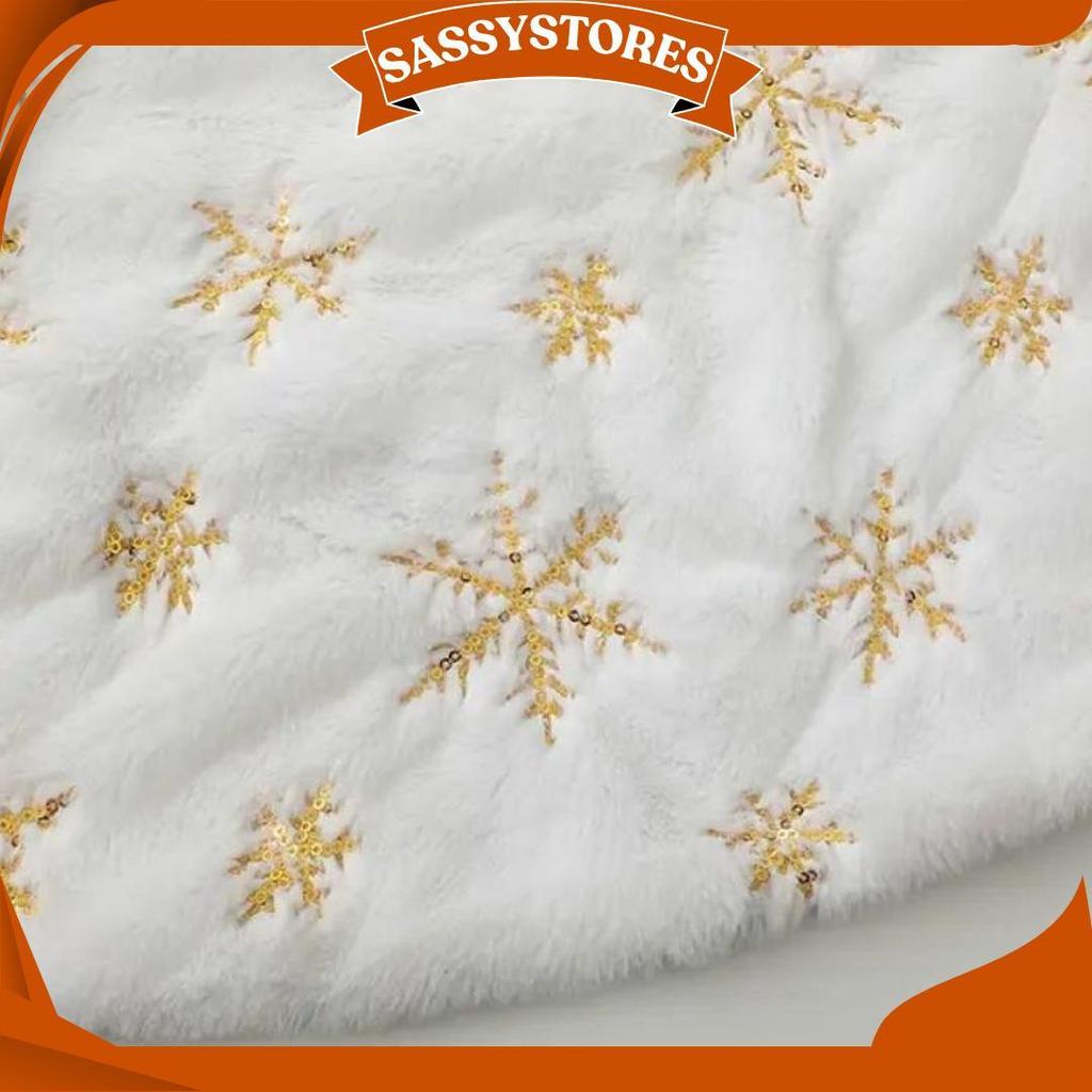 Alas Pohon Natal Motif Salju Tatakan Pohon Natal 90Cm/120Cm Da Promo