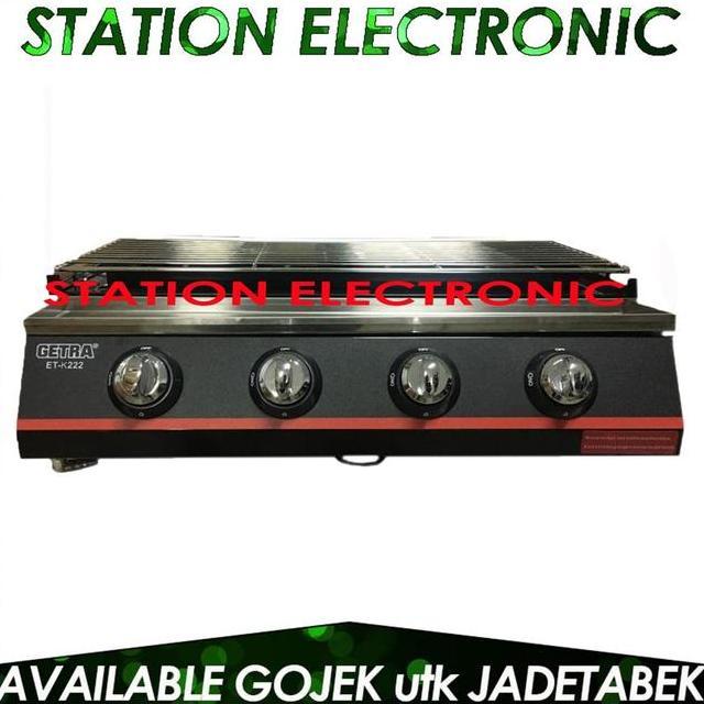 Getra Etk222 Alat Pemanggang Bbq Gas 4 Burner Panggangan Ayam Ikan Sate Stainless Steel Mesin Pangga